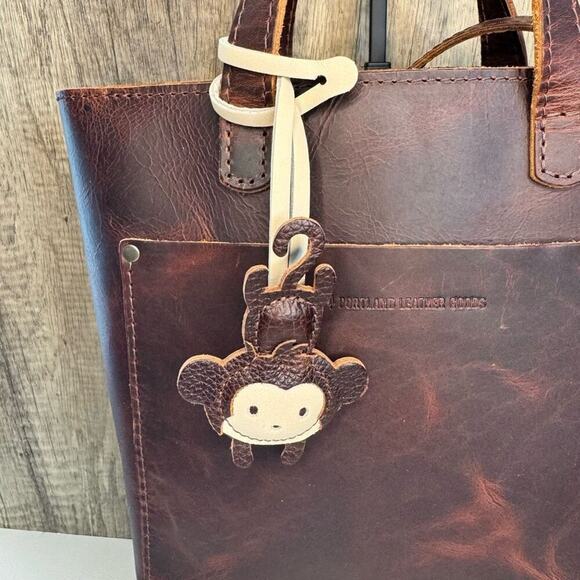 COLDBREW Portland Leather Keychain Monkey Charm FAST SHIP Charm - Picture 1 of 3